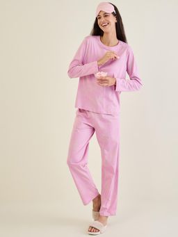 Sweet Dreams - Women Dusty Pink Printed Top and Pajama