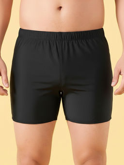 LYCOT - Men Nylon Black Solid Swim Trunks