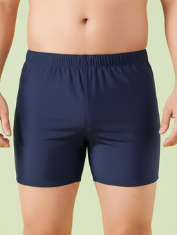 LYCOT - Men Nylon Navy Blue Solid Swim Trunks
