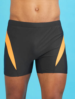 LYCOT - Men Nylon Blaze Splice Charcoal Swim Trunks