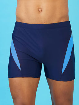 LYCOT - Men Nylon Blaze Splice Blue Swim Trunks