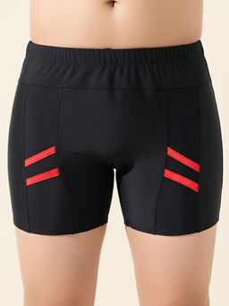 LYCOT - Men Nylon Blaze Splice Black Swim Trunks