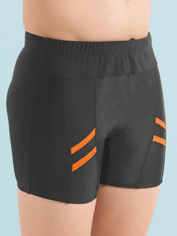 LYCOT - Men Nylon Blaze Splice Dark Grey Swim Trunks