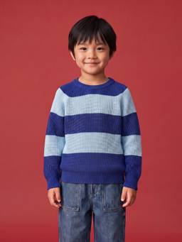 Nautinati - Boys Relaxed Fit Chunky Knit Striped Sweater