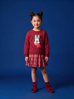 Nautinati - Girls Disney Minnie Mouse Oversized Printed Sweatshirt Dress