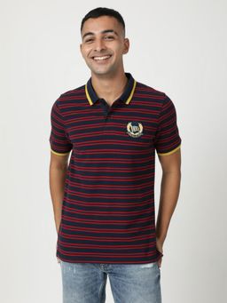 Lee - Men Striped Blue Polo T-Shirt (Slim)