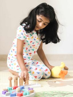 Ola Otter - Organic Cotton Half Sleeve Gummy Birds Night Suit (Set of 2)