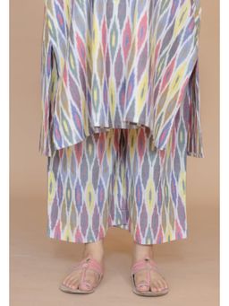 The Indian Ethnic Co. - Yashi Multi Handloom Ikkat Cotton Straight Pant