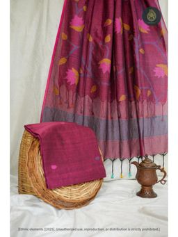 Ethnic Elements - Jamdani Handmade Unstitched Kurta And Dupatta