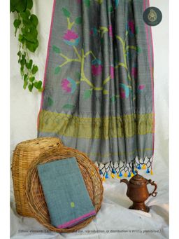 Ethnic Elements - Jamdani Handmade Unstitched Kurta And Dupatta