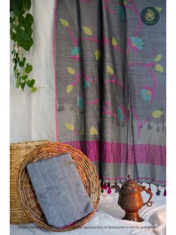 Ethnic Elements - Jamdani Handmade Unstitched Kurta And Dupatta