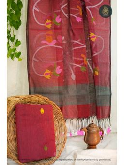 Ethnic Elements - Jamdani Handmade Unstitched Kurta And Dupatta