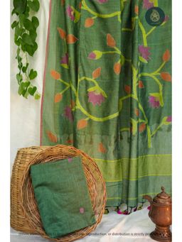 Ethnic Elements - Jamdani Handmade Unstitched Kurta And Dupatta