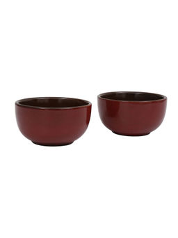 Ellementry - Scarlet Ceramic Soup Bowls (Set of 2)