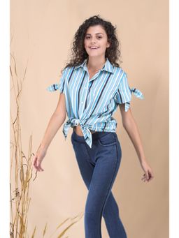 STREAKS&CROSSES - Multi-Color Stripes Comfortable Top