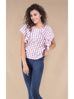 STREAKS&CROSSES - White Checks Comfortable Top