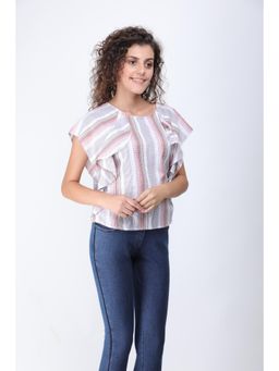 STREAKS&CROSSES - Multi-Color Stripes Comfortable Top