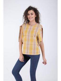 STREAKS&CROSSES - Yellow Checks Comfortable Top