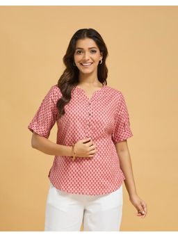 Fabindia - Pink Printed Regular Top