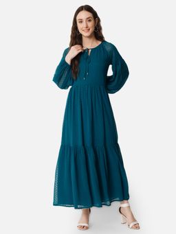 ALL WAYS YOU - Teal Self Design Regular Dress