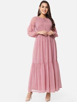 ALL WAYS YOU - Pink Self Design Regular Dress