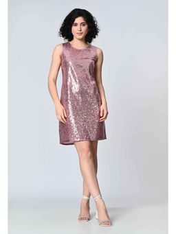 ALL WAYS YOU - Pink Embellished/Sequined Regular Dress