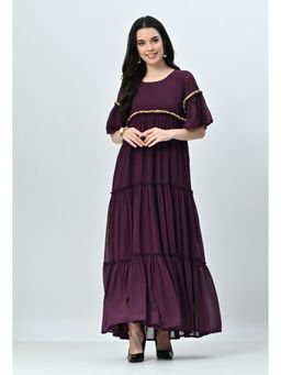 ALL WAYS YOU - Purple Solid/Plain Regular Dress