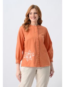 ALL WAYS YOU - Orange Embroidered Regular Shirt