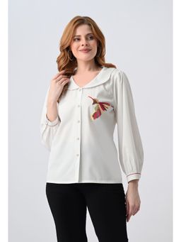 ALL WAYS YOU - White Embroidered Regular Top