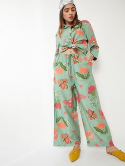 max - Green Floral Regular Palazzo