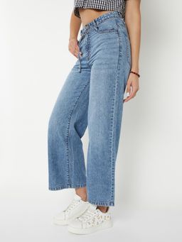 max - Blue Solid/Plain Regular Jeans