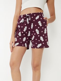 max - Purple Printed Shorts