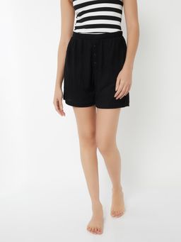 max - Black Solid/Plain Shorts