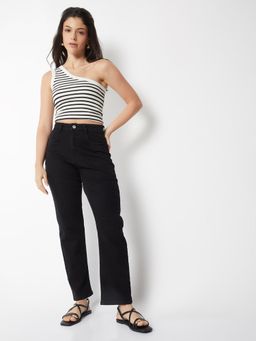 max - Black Solid/Plain Regular Jeans