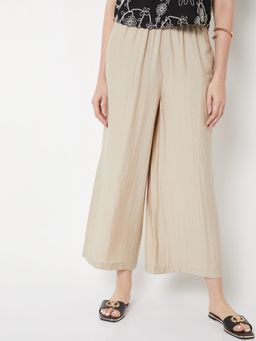 max - Beige Textured Regular Palazzo