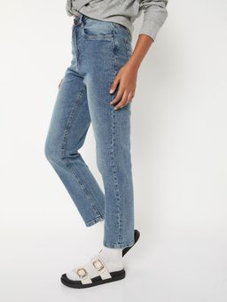 max - Blue Solid/Plain Regular Jeans