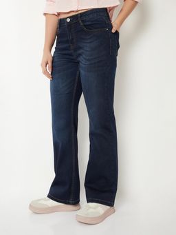 max - Blue Solid/Plain Regular Jeans