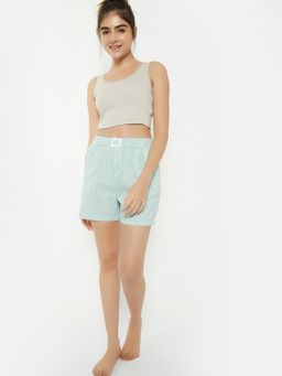 max - Green Solid/Plain Shorts