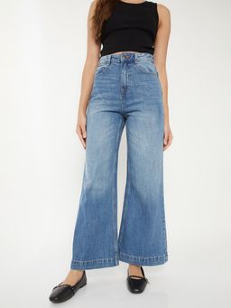 max - Blue Solid/Plain Regular Jeans