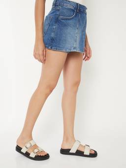 max - Blue Solid/Plain Shorts