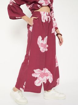 max - Purple Floral Regular Palazzo
