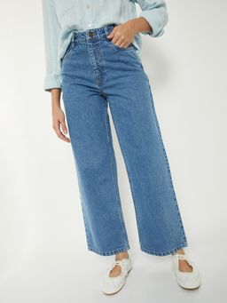 max - Blue Solid/Plain Regular Jeans