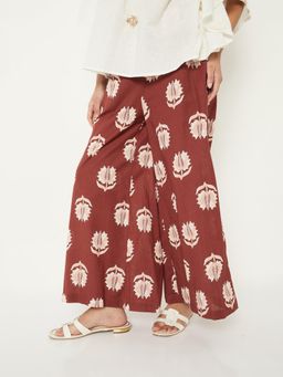 max - Red Floral Regular Palazzo