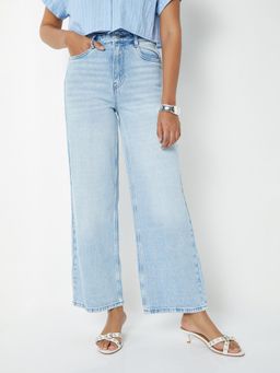 max - Blue Solid/Plain Regular Jeans