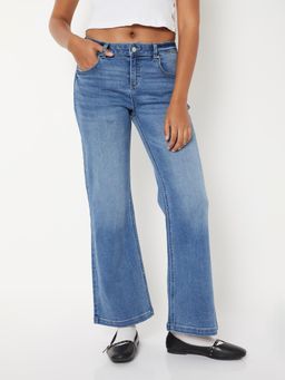 max - Blue Solid/Plain Regular Jeans