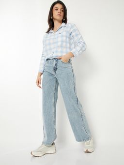max - Blue Solid/Plain Regular Jeans