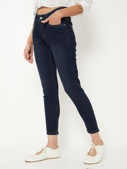 max - Blue Solid/Plain Skinny Jeans
