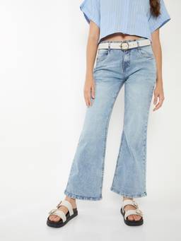 max - Blue Solid/Plain Regular Jeans