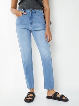 max - Blue Solid/Plain Regular Jeans