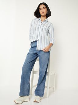 max - Blue Solid/Plain Regular Jeans